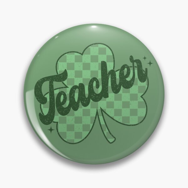 Item preview, Lucky Teacher Green Checkerboard Shamrock St Patrick's Day designed and sold by ArtMeetsPizza.