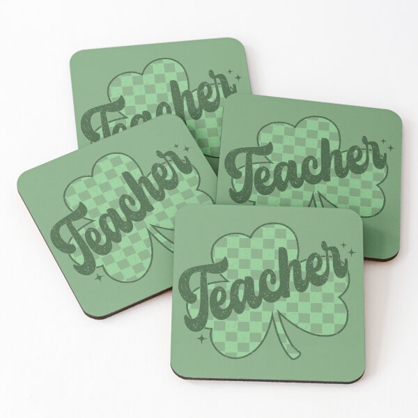 Item preview, Lucky Teacher Green Checkerboard Shamrock St Patrick's Day designed and sold by ArtMeetsPizza.
