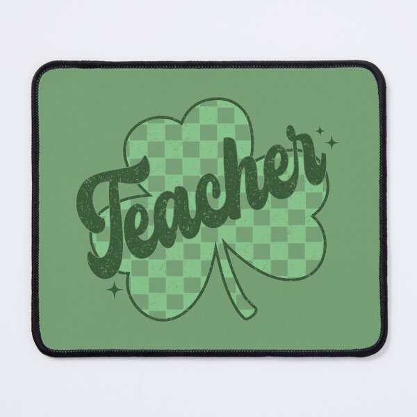Item preview, Lucky Teacher Green Checkerboard Shamrock St Patrick's Day designed and sold by ArtMeetsPizza.