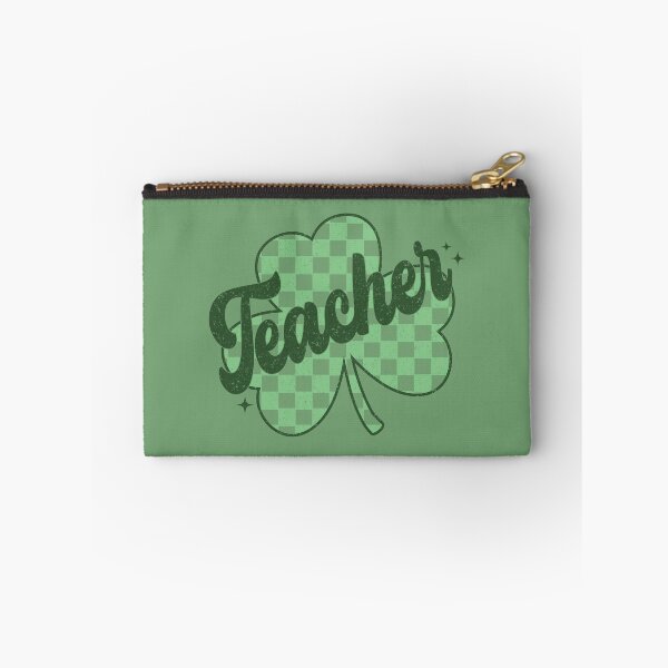 Item preview, Lucky Teacher Green Checkerboard Shamrock St Patrick's Day designed and sold by ArtMeetsPizza.