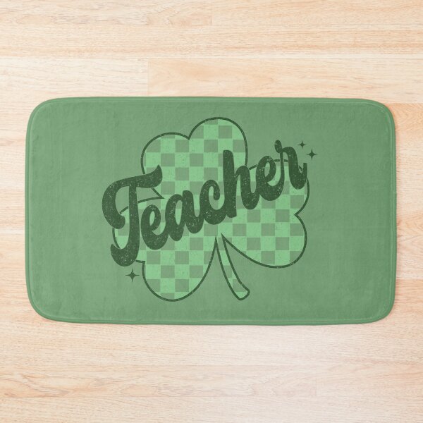 Item preview, Lucky Teacher Green Checkerboard Shamrock St Patrick's Day designed and sold by ArtMeetsPizza.
