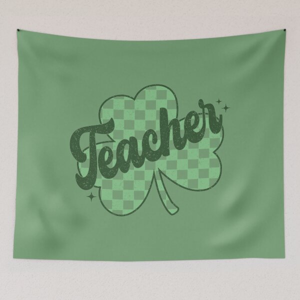Item preview, Lucky Teacher Green Checkerboard Shamrock St Patrick's Day designed and sold by ArtMeetsPizza.