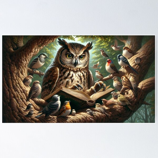 Item preview, Owl telling a story designed and sold by yodabi.