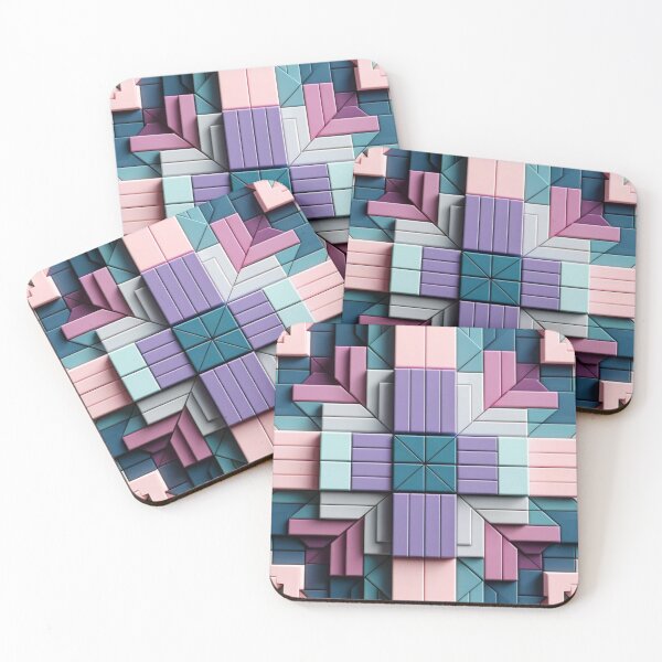 Item preview, Futuristic Geometric Pink, Purple, Aqua And Light Blue Artwork designed and sold by mymagicstoreus.