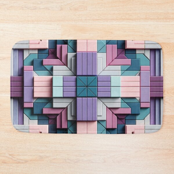 Item preview,  Futuristic Geometric Pink, Purple, Aqua And Light Blue Artwork designed and sold by mymagicstoreus.