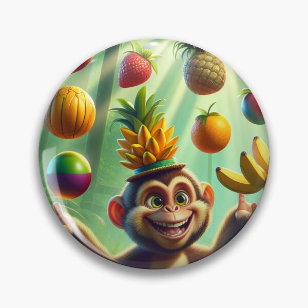 Item preview, Monkey juggling bunch of fruits designed and sold by yodabi.