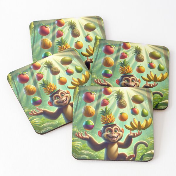 Item preview, Monkey juggling bunch of fruits designed and sold by yodabi.