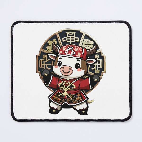 Item preview, Cute Kawaii Asian Chinese Ox Cow Zodiac Lunar New Year designed and sold by Monkey Style Studios.