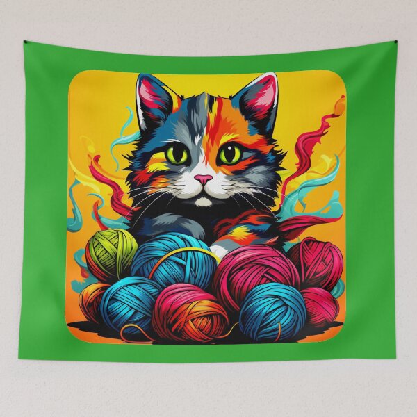 Item preview, Rainbow funny and cheerful kitten.  designed and sold by Zofia Sosnecka.