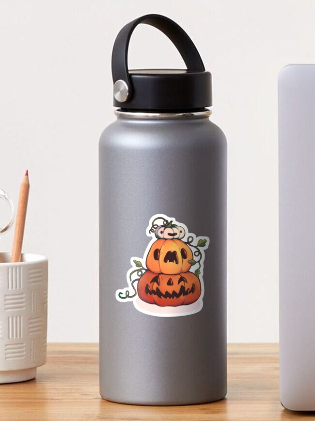 Thumbnail 1 of 3, Sticker, Happy pumpkin stack designed and sold by luna-valentine.