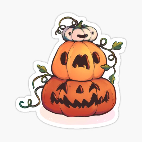 Happy pumpkin stack Sticker