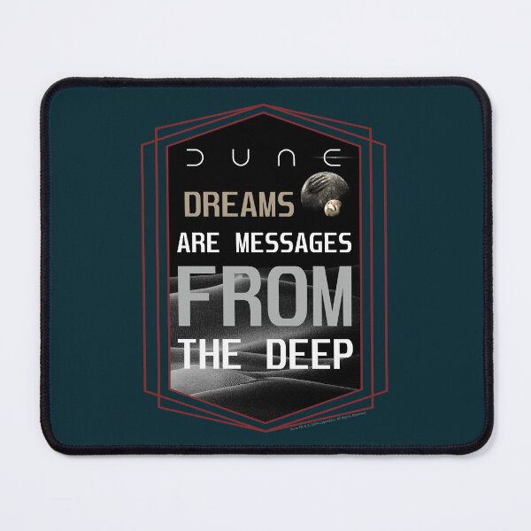 Item preview, DUNE. Dreams Are Messages From The Deep (dark navy blue background) designed and sold by bekksa.