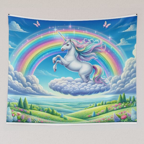 Item preview, Unicorn riding a cloud designed and sold by yodabi.