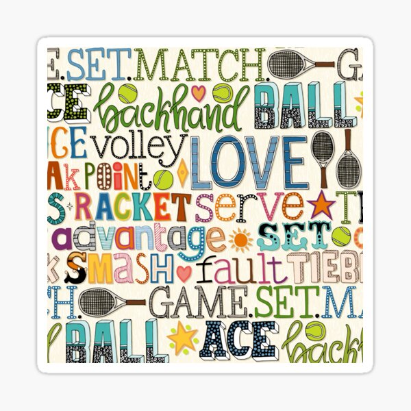 Item preview, tennis typography designed and sold by scrummy.