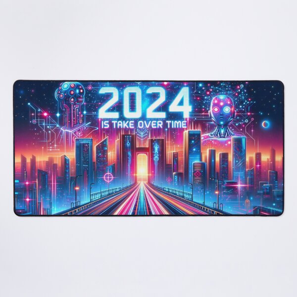Item preview, Dawn of Digital Dominion: 2024 Marks AI Ascendancy designed and sold by ArtComixHaven.
