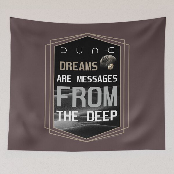 Item preview, DUNE. Dreams Are Messages From The Deep (brownish gray background) designed and sold by bekksa.