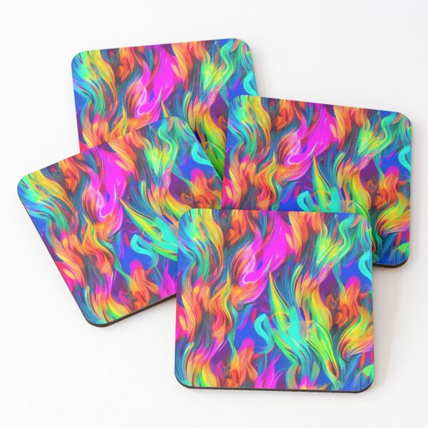 Item preview, Abstract Neon Flames Pattern designed and sold by calibrit.