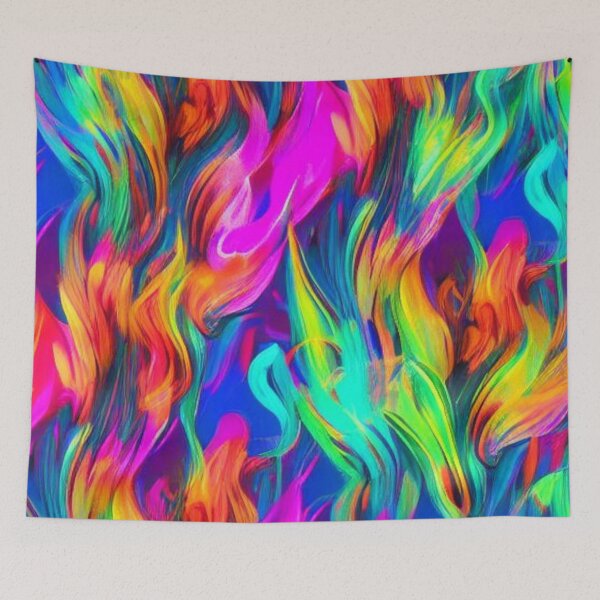 Item preview, Abstract Neon Flames Pattern designed and sold by calibrit.