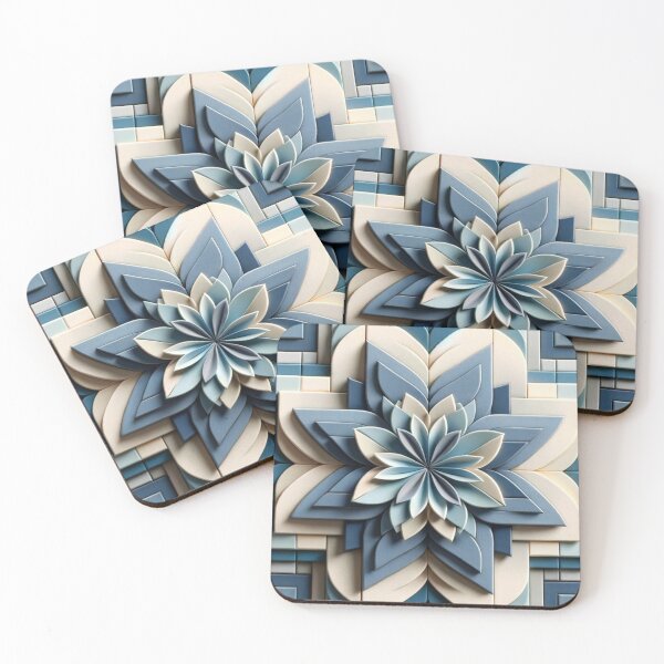 Item preview,   Futuristic Geometric In Ash Blue, Dandelion, Blue Slate,  Dove Grey Artwork designed and sold by mymagicstoreus.