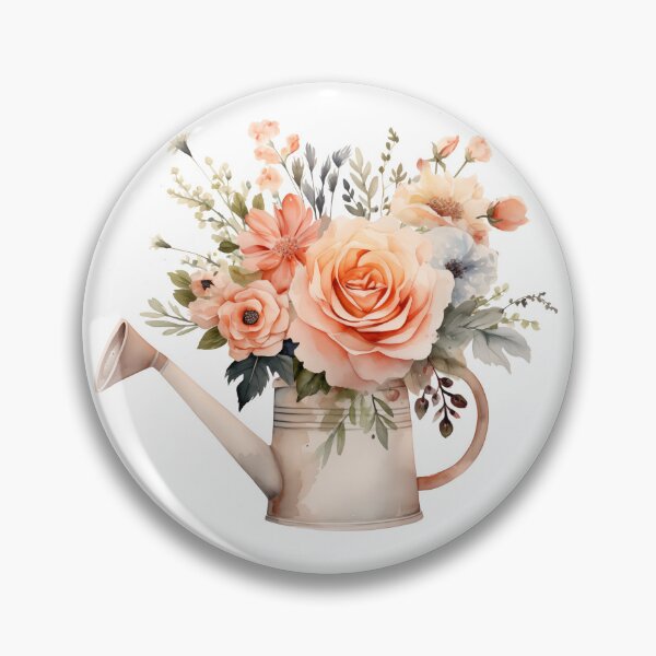 Item preview, watering can with floral designed and sold by PandaKunst.