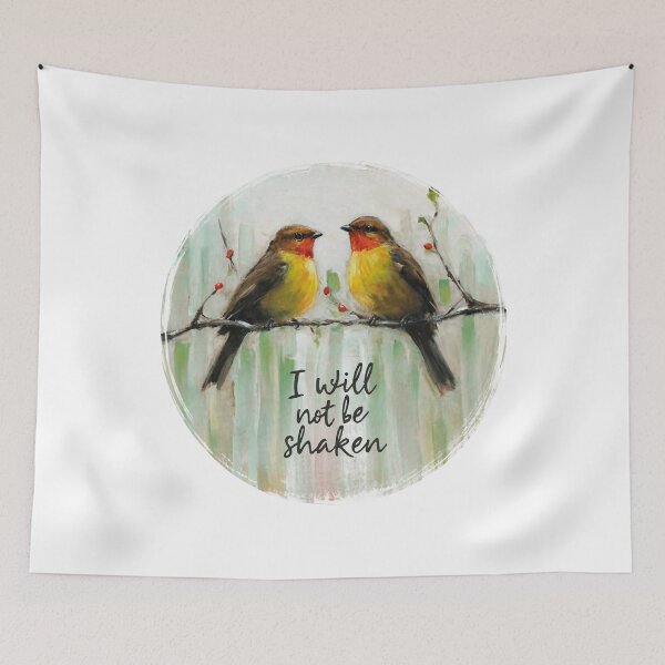 Item preview, I Will Not Be Shaken, Two Birds on a Tree Art designed and sold by Faithloveshop.