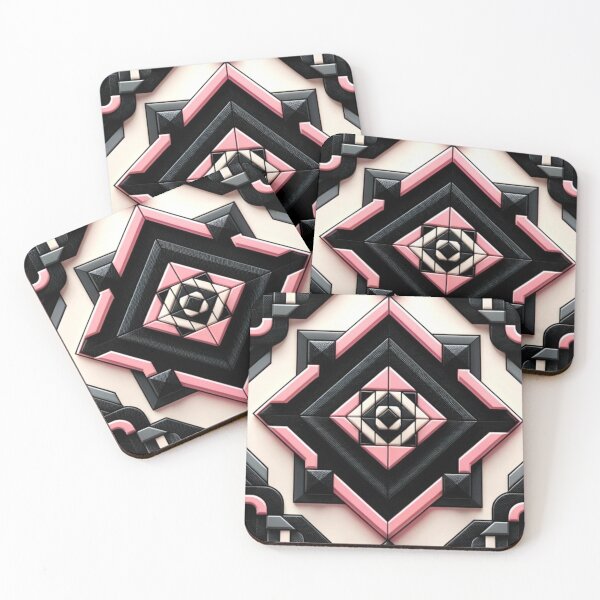 Item preview,   Futuristic Geometric In Pink And Black Artwork designed and sold by mymagicstoreus.
