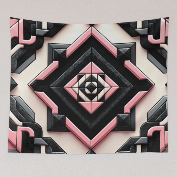 Item preview,   Futuristic Geometric In Pink And Black Artwork designed and sold by mymagicstoreus.