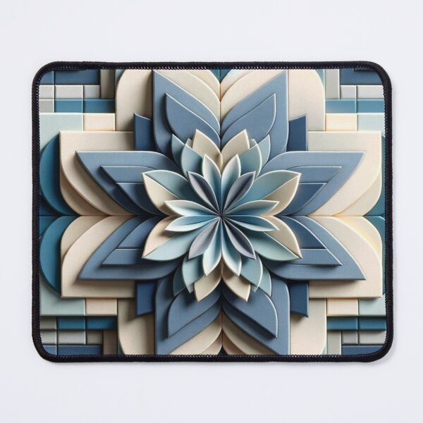 Item preview,   Futuristic Geometric In Ash Blue, Dandelion, Blue Slate,  Dove Grey Artwork designed and sold by mymagicstoreus.
