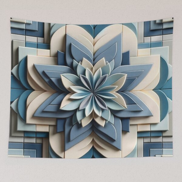 Item preview,   Futuristic Geometric In Ash Blue, Dandelion, Blue Slate,  Dove Grey Artwork designed and sold by mymagicstoreus.