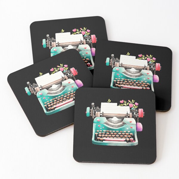 Item preview, Cool Vintage Colorful Typewriter with Hearts Author Writer designed and sold by smartrocket.