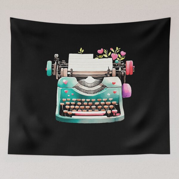Item preview, Cool Vintage Colorful Typewriter with Hearts Author Writer designed and sold by smartrocket.