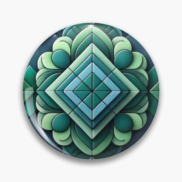 Item preview,  Futuristic Geometric In Summer Green, Jade, Deep Pine, Whale Blue Artwork designed and sold by mymagicstoreus.