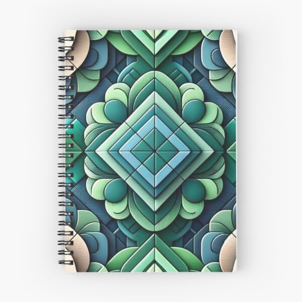 Item preview,  Futuristic Geometric In Summer Green, Jade, Deep Pine, Whale Blue Artwork designed and sold by mymagicstoreus.