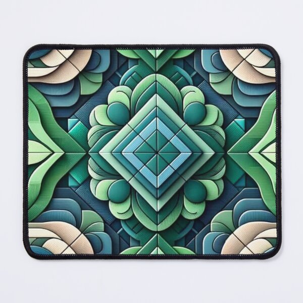Item preview,  Futuristic Geometric In Summer Green, Jade, Deep Pine, Whale Blue Artwork designed and sold by mymagicstoreus.