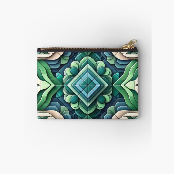 Item preview, Futuristic Geometric In Summer Green, Jade, Deep Pine, Whale Blue Artwork designed and sold by mymagicstoreus.