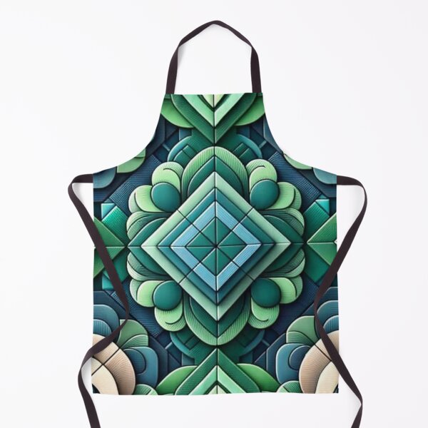 Item preview,  Futuristic Geometric In Summer Green, Jade, Deep Pine, Whale Blue Artwork designed and sold by mymagicstoreus.