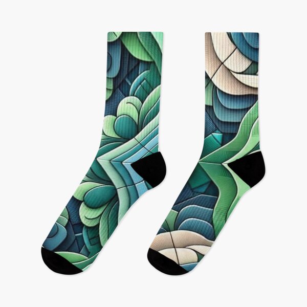 Item preview,  Futuristic Geometric In Summer Green, Jade, Deep Pine, Whale Blue Artwork designed and sold by mymagicstoreus.