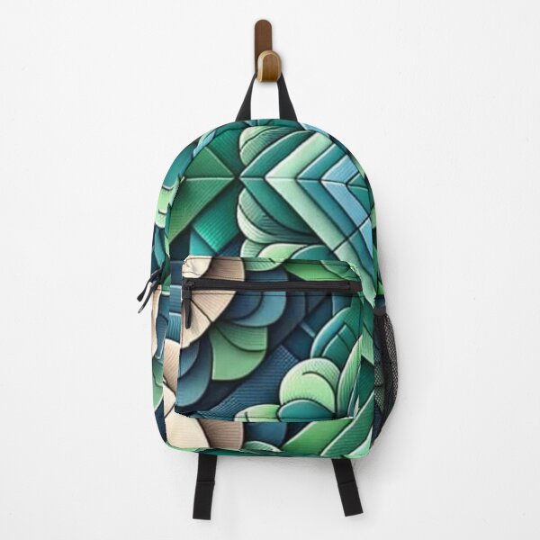 Item preview,  Futuristic Geometric In Summer Green, Jade, Deep Pine, Whale Blue Artwork designed and sold by mymagicstoreus.