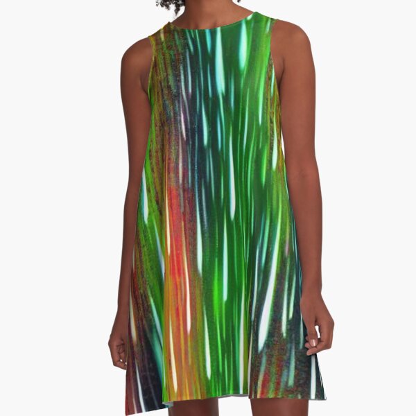 Lluvia Green | Short Silky A-line Dress