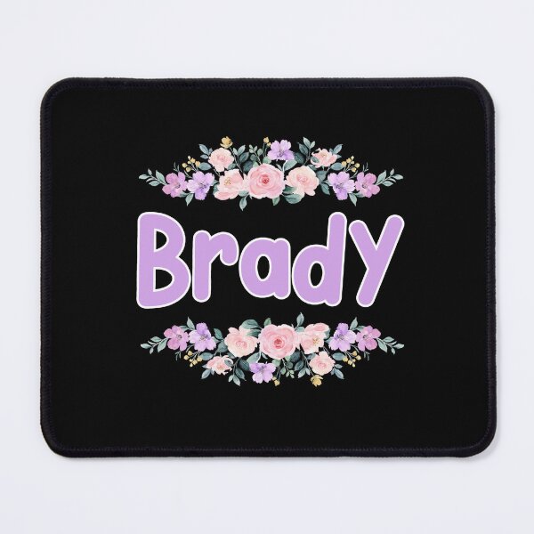 Item preview, Purple Flower Brady Name Label (Black) designed and sold by NormadWorld.