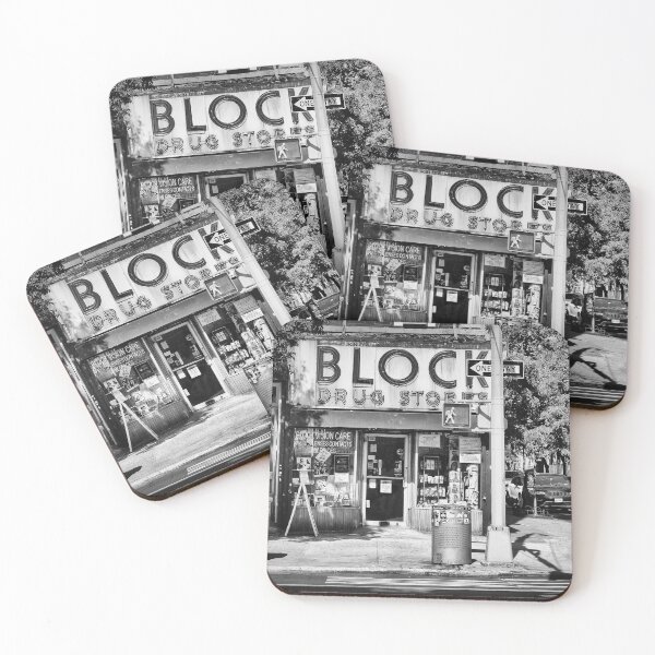 Item preview, New York Retro Store Front in Black and White designed and sold by pcole123.