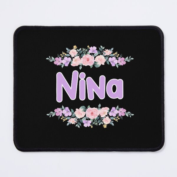 Item preview, Purple Flower Nina Name Label (Black) designed and sold by NormadWorld.