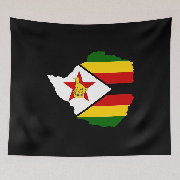 Item preview, Flag Map of Zimbabwe designed and sold by feether-store.