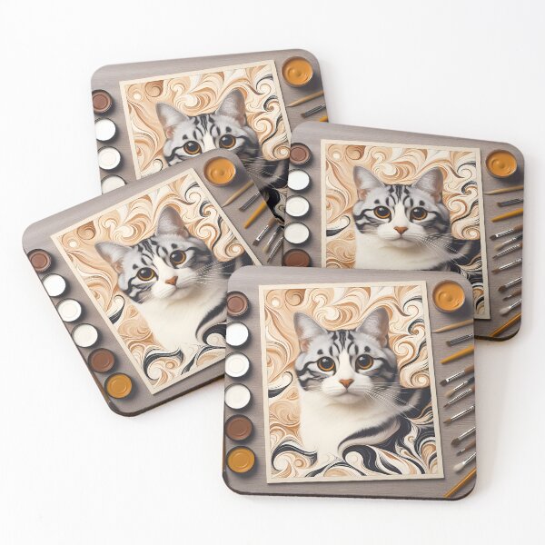 Item preview, Harmony in Hues: American Bobtail Impressions designed and sold by BastKittyStore.