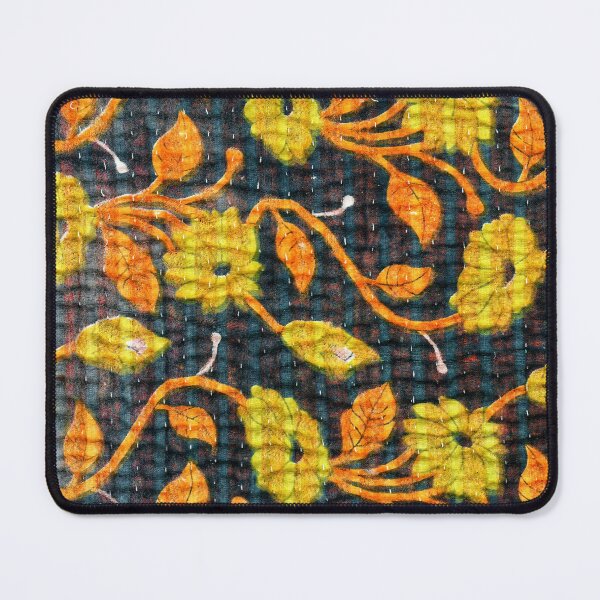 Item preview, Vintage Kantha Quilted Fabric - Navy and Gold designed and sold by Nikki Fortuin Arts & Crafts.