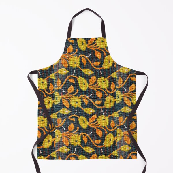 Item preview, Vintage Kantha Quilted Fabric - Navy and Gold designed and sold by Nikki Fortuin Arts & Crafts.