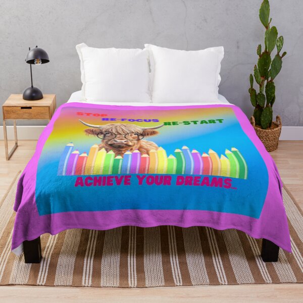 Item preview, Highland Cow Life Quote Stop Refocus Restart Achieve Your Dreams designed and sold by SLDB.