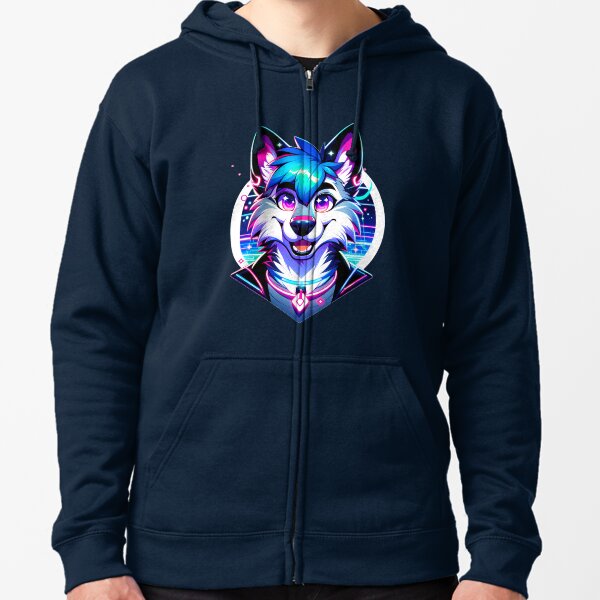 Item preview, Cyberpunk Neon Furry Anthro Wolf designed and sold by BlueBullBazaar.