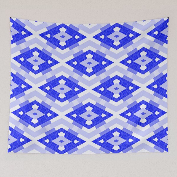 Item preview, A pattern of blue and white diamonds designed and sold by johndesign88.
