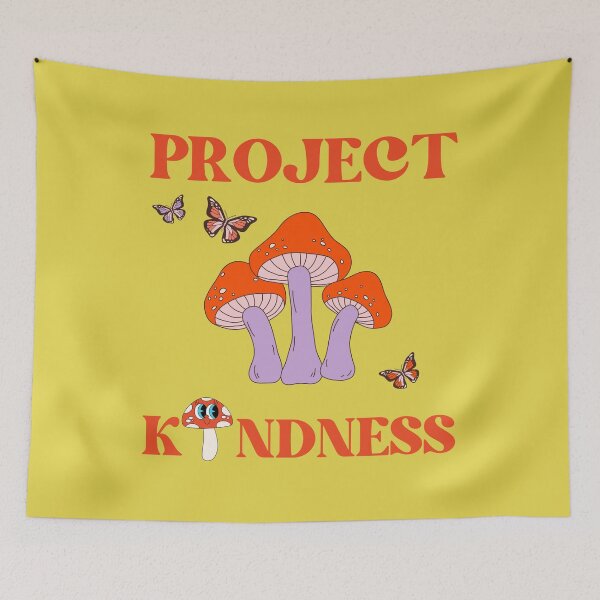 Item preview, Project Kindness - Retro Be Kind, Retro Hippie Mushrooms designed and sold by abeautifulife.